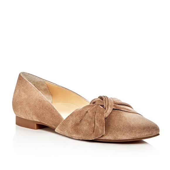 Rare* PAUL GREEN Nova Flat Antelope Suede size 10 • tan bow tie flat pointed toe - Picture 12 of 14